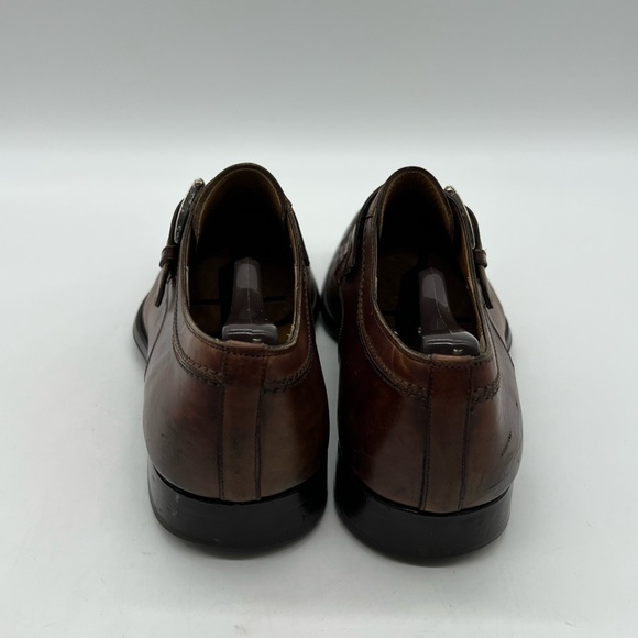 Magnanni Men’s Sz 10.5M Burnished Brown Leather Single Monk Strap Dress Shoes. - Picture 6 of 13